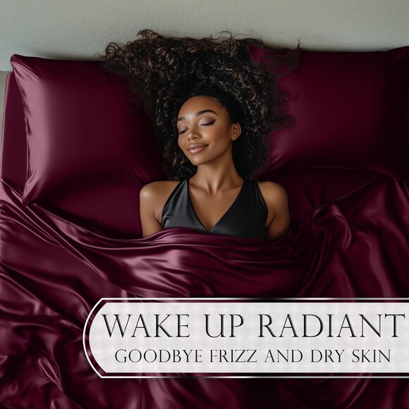 19- Satin 4 Piece Luxury Silky Queen Size Bedding Set 15" Deep - Picture 4 of 8